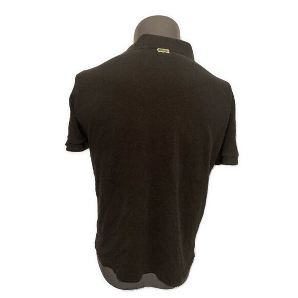 Lacoste Mens Solid Black Short Sleeve Polo Top Shirt Large Fr 5 - Picture 2 of 7